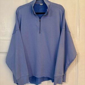 Aerie Light Blue Quarter Zip Lightweight Sweatshirt